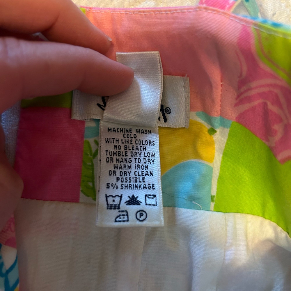 Lilly Pulitzer Floral Rainbow Patchwork Pattern Vintage Mini Dress - Picture 7 of 7